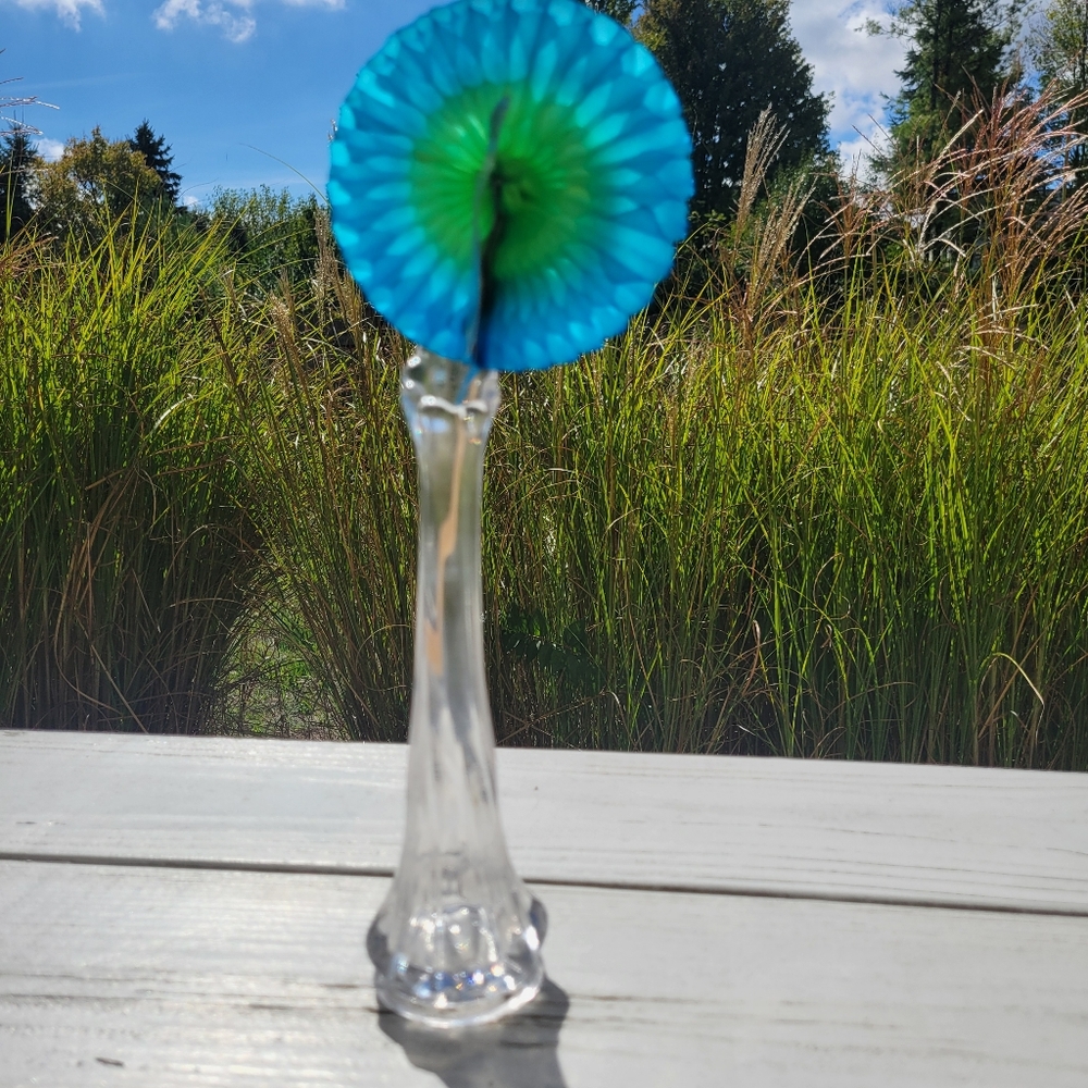 Swung Vase Vintage ~ Small Clear Glass ~ 1970s ~ FINAL PRICE! ~ See Notes - Picture 8 of 16